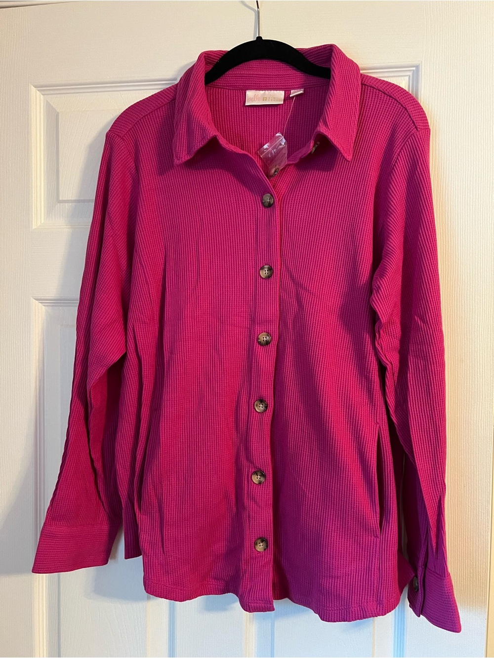 Belle by Kim Gravel Hot Pink Textured Top
